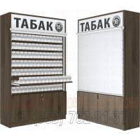 Табачный шкаф с семью уровнями полок с пушерной системой и тумбой