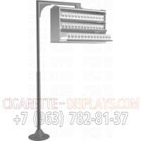 Сигаретный прикассовый диспенсер три уровня на г образной балке в открытом виде
