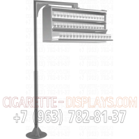 Сигаретный прикассовый диспенсер три уровня на г образной ножке в открытом виде
